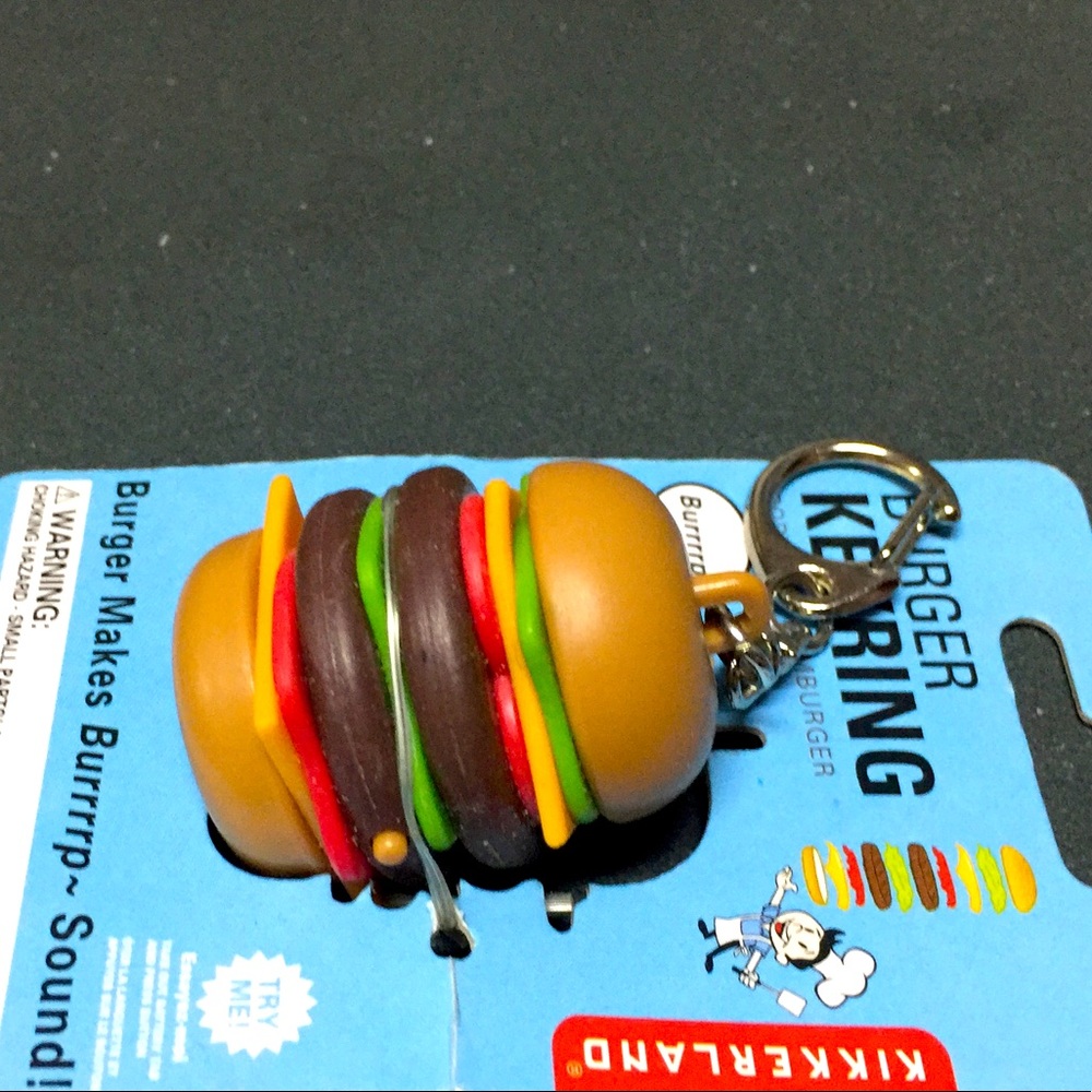 BNWT Burping burger keychain keyring toy